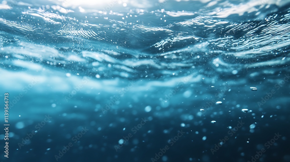 Abstract underwater ocean view. Concept of depth, tranquility, and marine life.