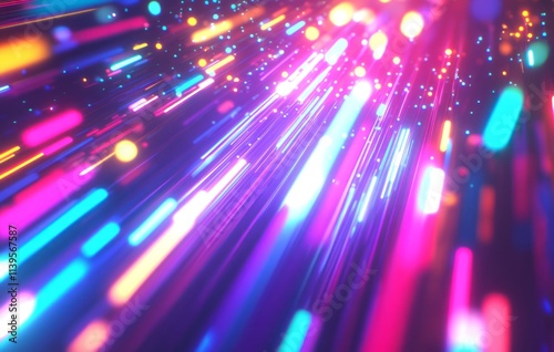 Abstract Neon Light Streaks...