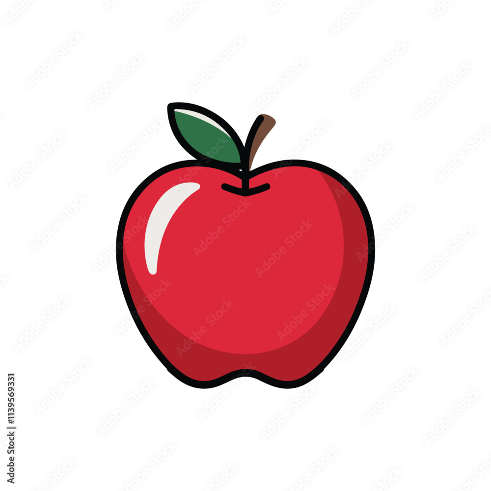 tasty Red Apple Illustration for Healthy Eating and Food Projects isolated vector art on white backgrounds tasty Red Apple Illustration for Healthy Eating and Food Projects isolated vector art on white backgrounds