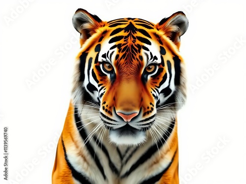 Close up of tiger face. Portrait of tiger face. Tigers face 