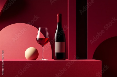 Red Wine Bottle Glass Minim...