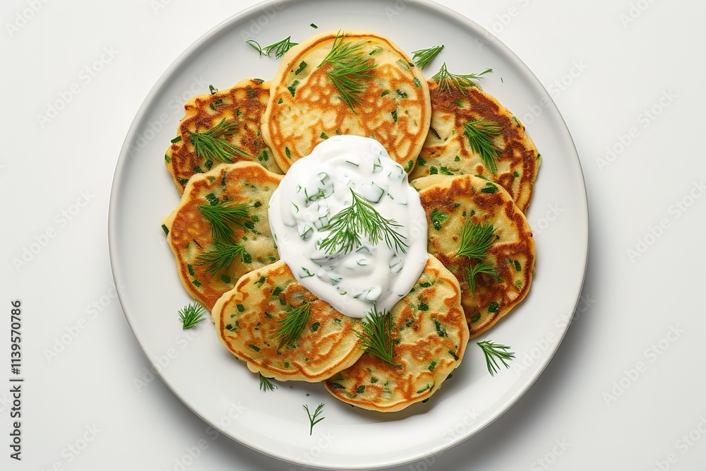 A plate of fried food with a side of yogurt A plate of fried food with a side of yogurt