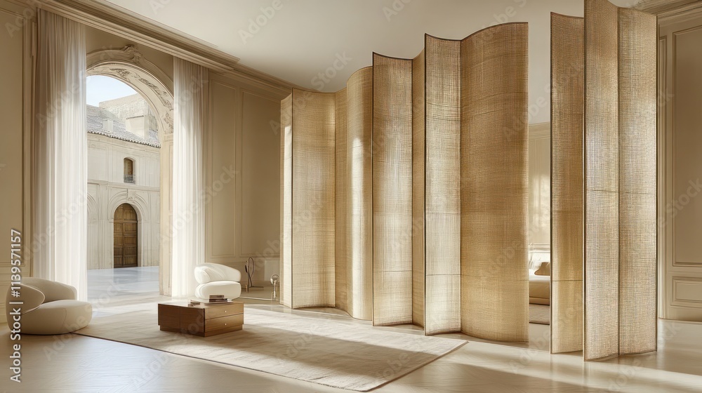 Obraz premium Modern room divider in elegant space.