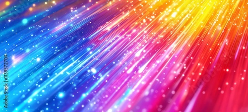 Vibrant Colorful Light Streaks And Sparkling Dust