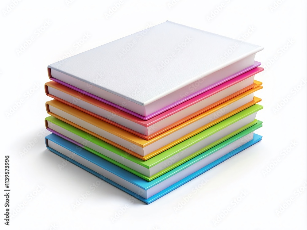 Blank Book Mockup Stack - Top View 3D Render - Bookstore Design Blank Book Mockup Stack - Top View 3D Render - Bookstore Design