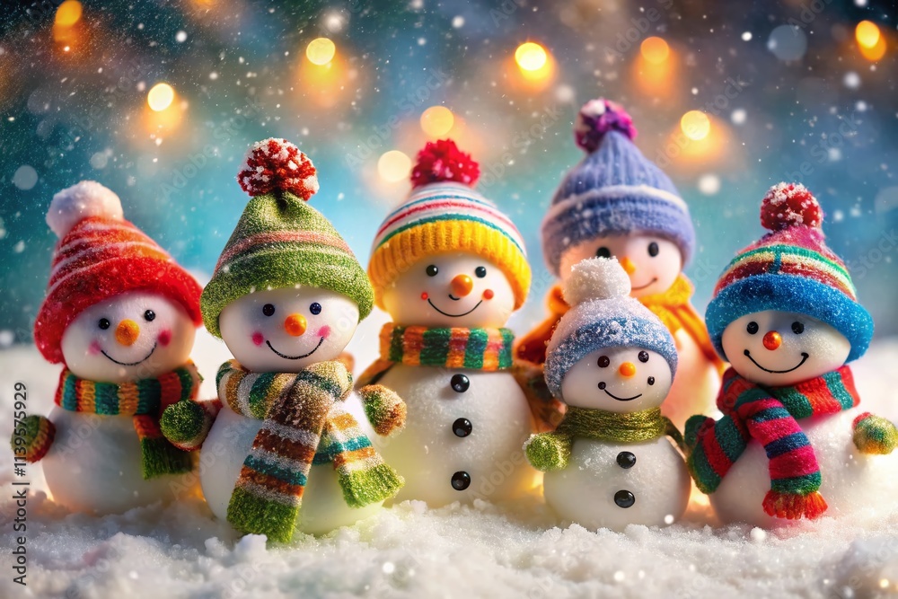 Cute Snowmen Aerial Photography - Winter Wonderland Cute Snowmen Aerial Photography - Winter Wonderland