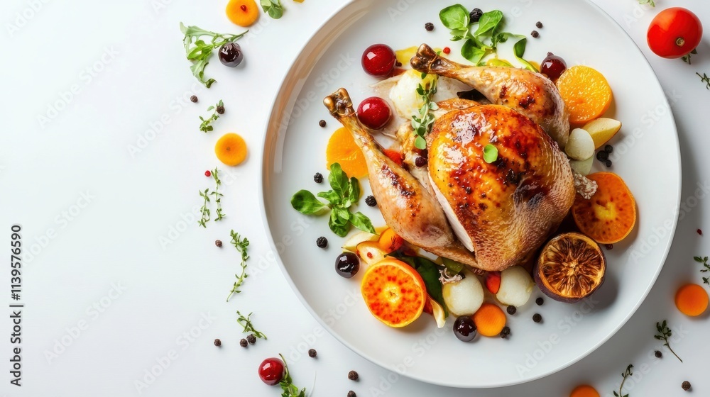Roasted Chicken with Fresh Garnish Roasted Chicken with Fresh Garnish
