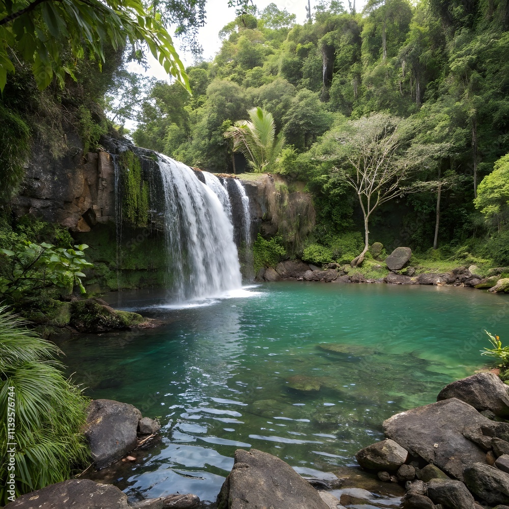 Naklejka premium waterfall in the forest