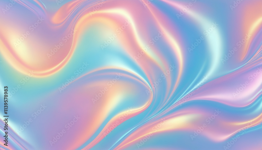 Fototapeta premium Holographic Iridescent Color soft pastel vector soft Wrinkled Foil 