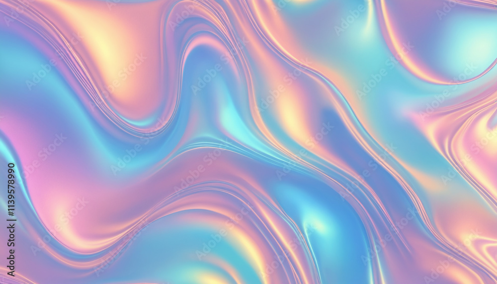 Obraz premium Holographic Iridescent Color soft pastel vector soft Wrinkled Foil 