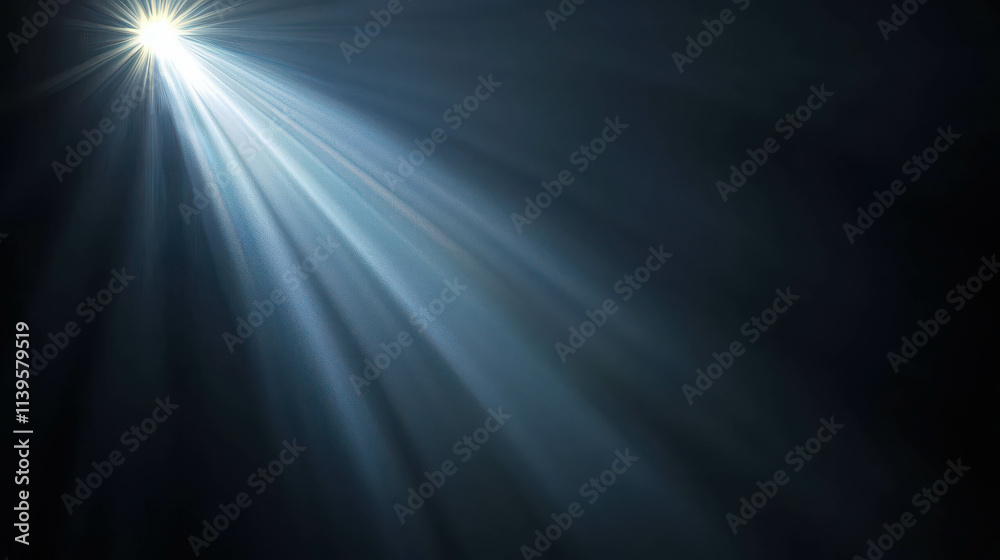 Single Beam of Light Cutting Through the Darkness Illuminating the Scene Single Beam of Light Cutting Through the Darkness Illuminating the Scene