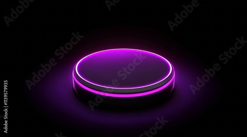 Purple Neon Ring on Dark Ci...
