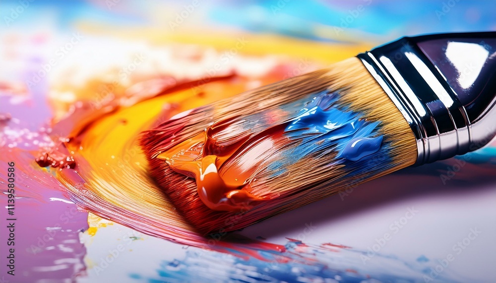 Vibrant paintbrush strokes on a canvas, showcasing a colorful palette. Vibrant paintbrush strokes on a canvas, showcasing a colorful palette.