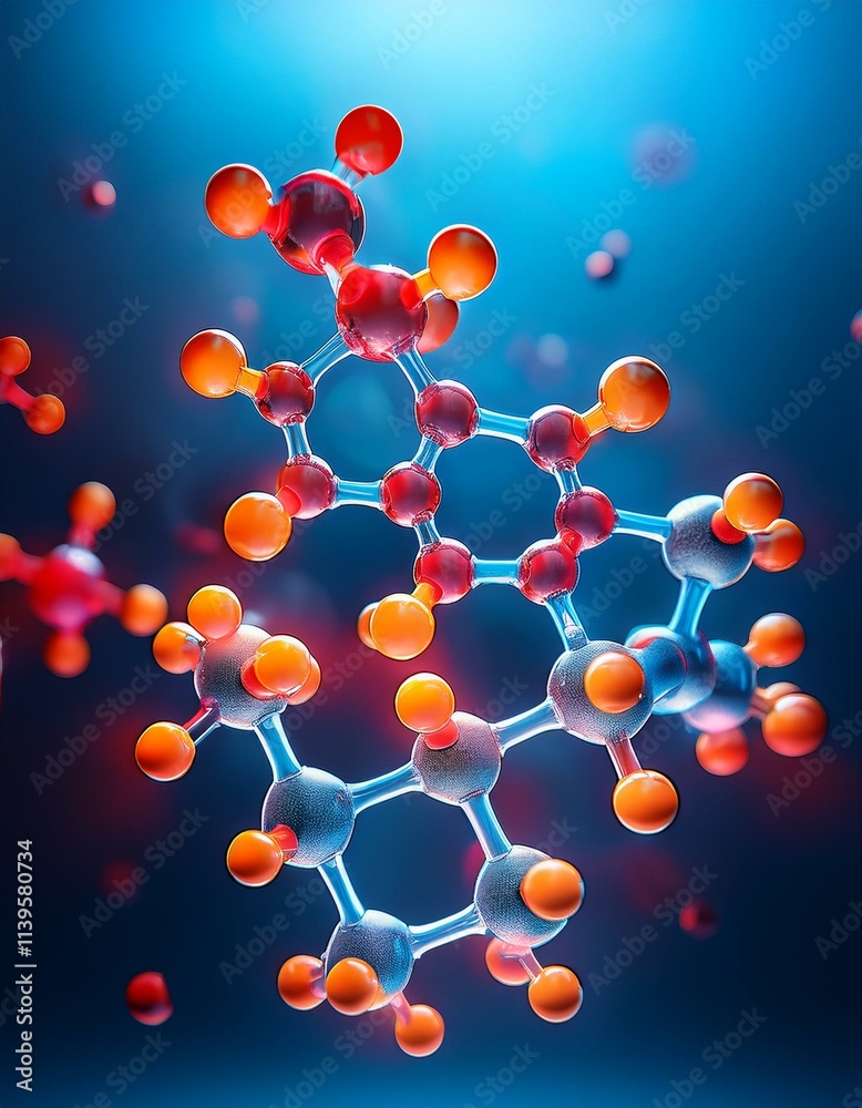Intricate Molecular Structure in Vibrant Hues Intricate Molecular Structure in Vibrant Hues