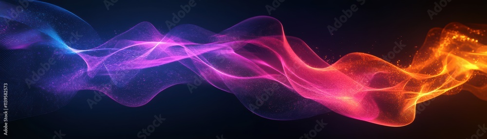 Obraz premium Abstract Neon Light Wave Flow Background
