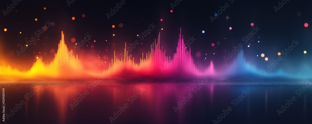 Fototapeta premium Glowing Soundwave Frequencies Abstract Light Trails