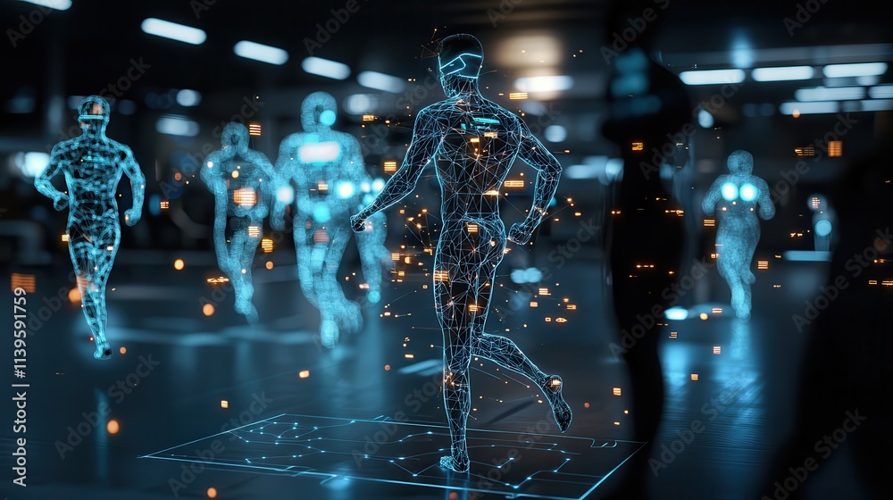 A futuristic representation of fitness and body optimization A futuristic representation of fitness and body optimization