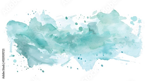 Abstract watercolor background with shades of turquoise and teal.
