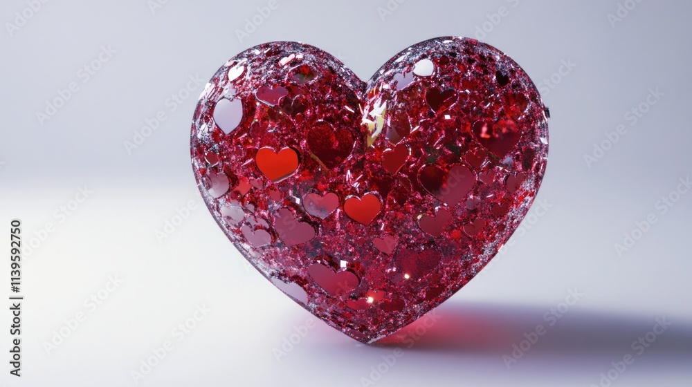 A beautifully detailed red Valentine heart, rendered in 3D with high-quality graphics, sitting on a simple white background. A beautifully detailed red Valentine heart, rendered in 3D with high-quality graphics, sitting on a simple white background.