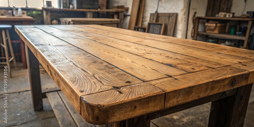 Rustic Farmhouse Style Wooden Tabletop Detail A Close-Up View of Reclaimed Wood Rustic Farmhouse Style Wooden Tabletop Detail A Close-Up View of Reclaimed Wood