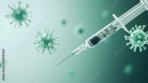 Syringe and Virus: A close-...
