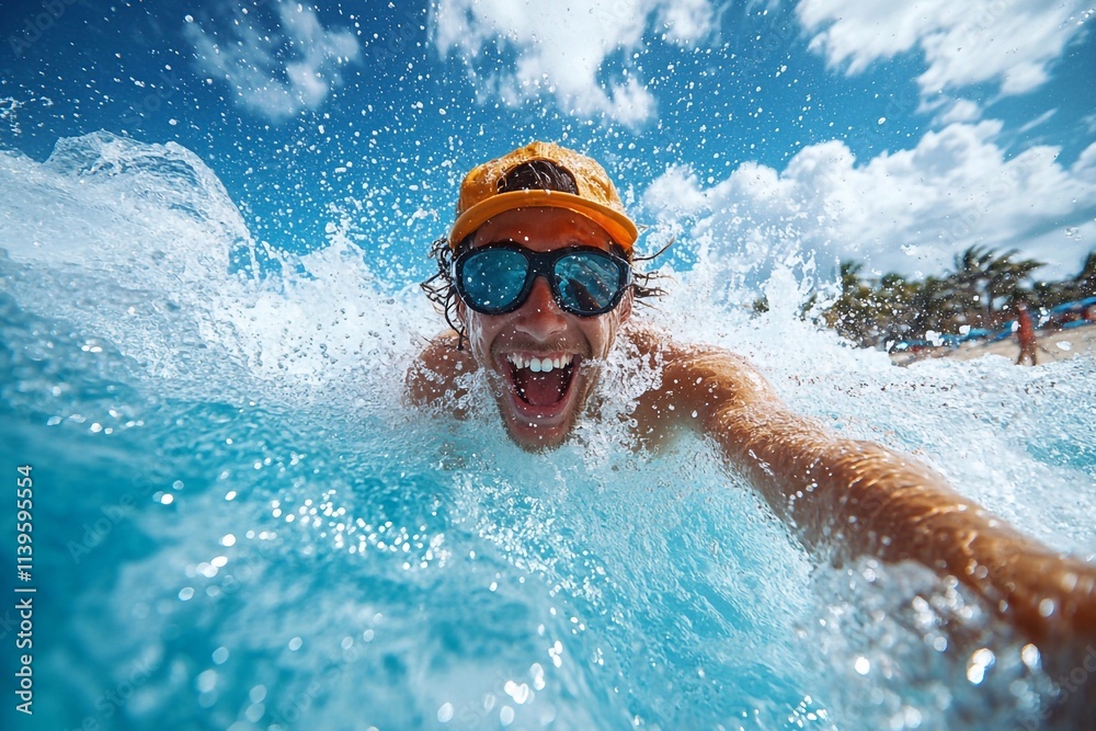 a man swimming in the sea in water goggles a man swimming in the sea in water goggles