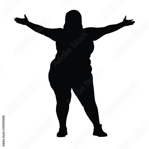 Silhouette of a fat woman