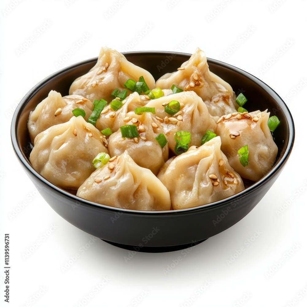 Bowl of dumplings isolated on white background Bowl of dumplings isolated on white background