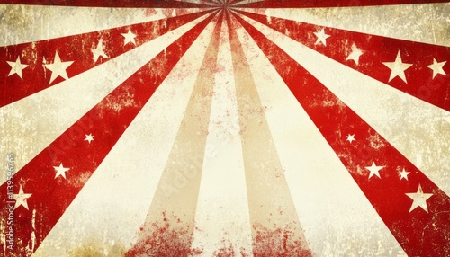 Vintage Red White Starburst...