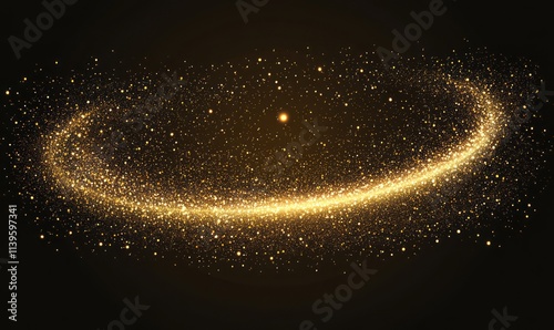 Golden Glitter Swirl on Bla...