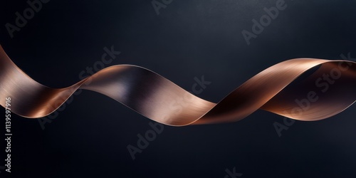 Abstract Copper Ribbon Swir...