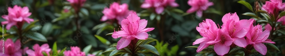Small pink bud on a rhododendron shrub with tight, closed petals, small, pink Small pink bud on a rhododendron shrub with tight, closed petals, small, pink