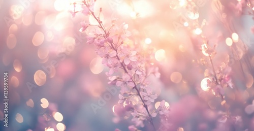 Delicate Pink Blossoms Illu...