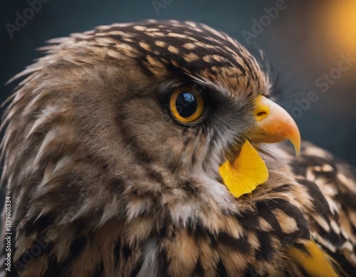 bird of prey falcon portrait close up, realistic illustration photo