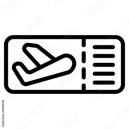 Boarding pass Line Icon
