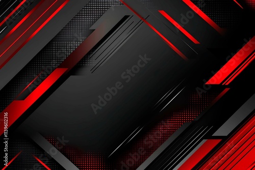 Dynamic technology-inspired abstract background with sharp red, black, and silver lines, creating a sleek and futuristic digital design.
