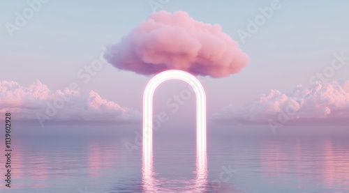 Neon Archway Underneath a P...