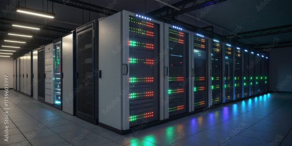 Row of Network Servers Row of Network Servers