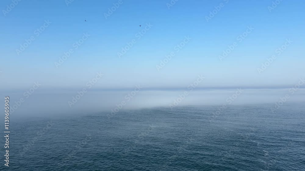 Thick fog has fallen on the sea at early morning. Thick fog has fallen on the sea at early morning.