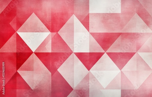 Abstract Red and White Geom...