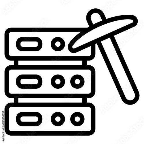 Data mining Line Icon