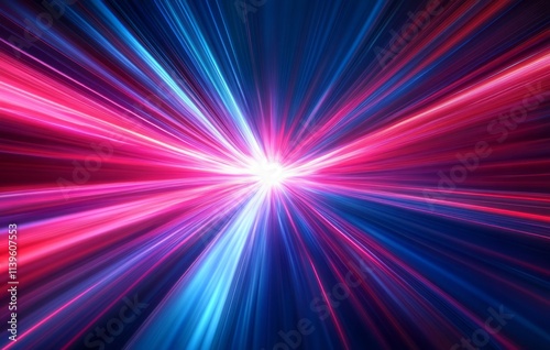 Abstract Radiating Light Streaks In Pink And Blue Hues