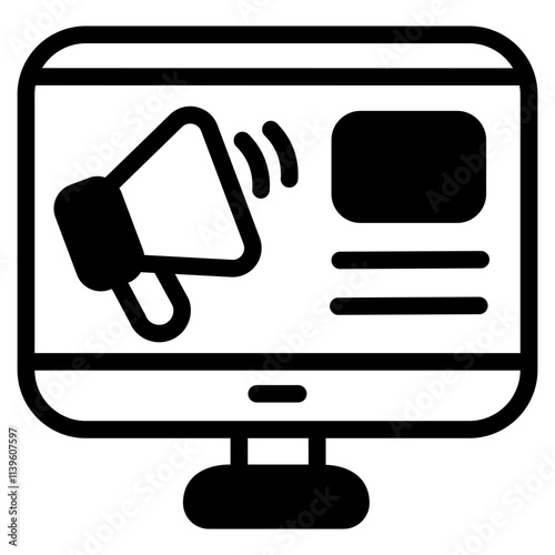 Digital advertising Glyph Icon