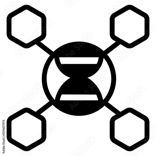 DNA amplification Glyph Icon