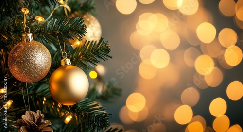 Golden Ornaments Adorn Chri...