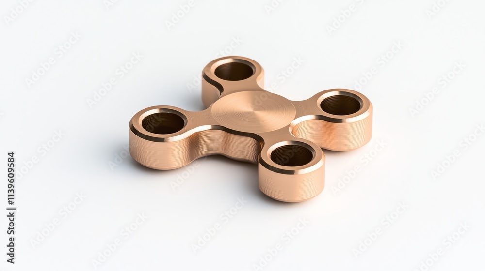 A shiny copper fidget spinner with four arms, designed for stress relief and enhanced focus, set against a clean background. A shiny copper fidget spinner with four arms, designed for stress relief and enhanced focus, set against a clean background.