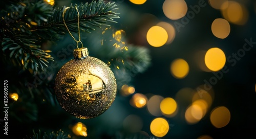 Gold Glitter Ornament Adorn...