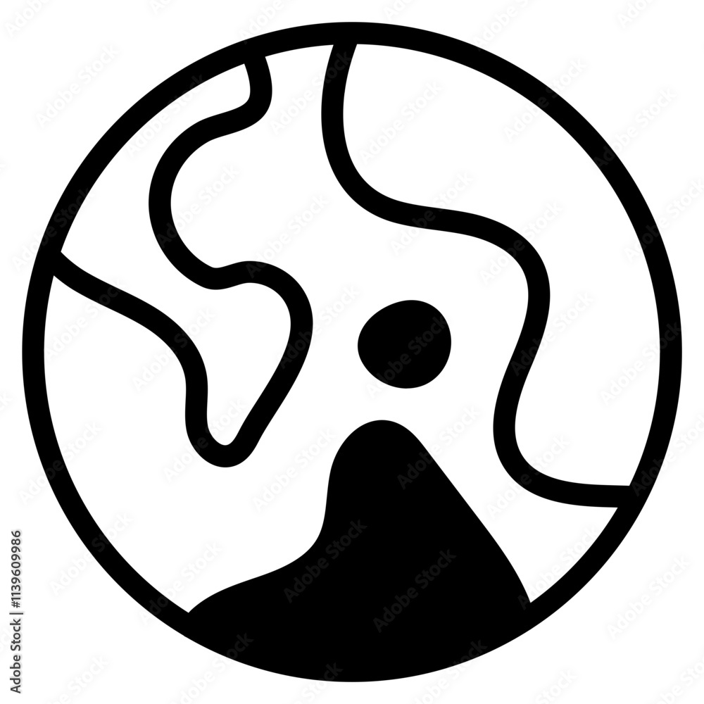 Fototapeta premium Earth Glyph Icon
