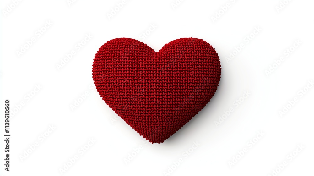 A vibrant red heart shape created with textured elements, symbolizing love and affection in a minimalist style. A vibrant red heart shape created with textured elements, symbolizing love and affection in a minimalist style.