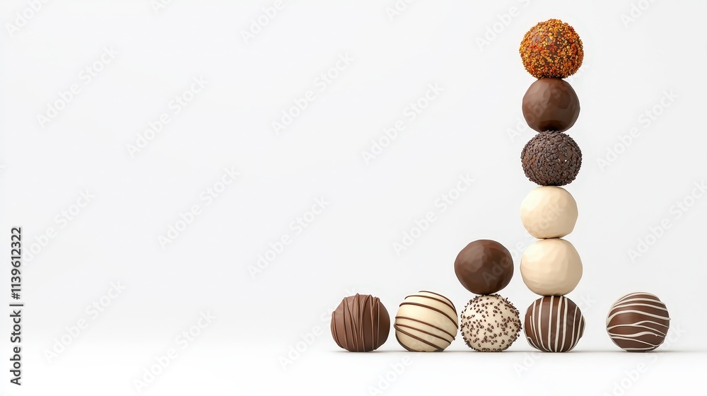 Chocolate Truffles Stacked in a Simple Arrangement Chocolate Truffles Stacked in a Simple Arrangement